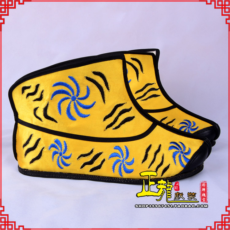 紫金.美猴王靴子虎纹靴金黄快靴 猴鞋