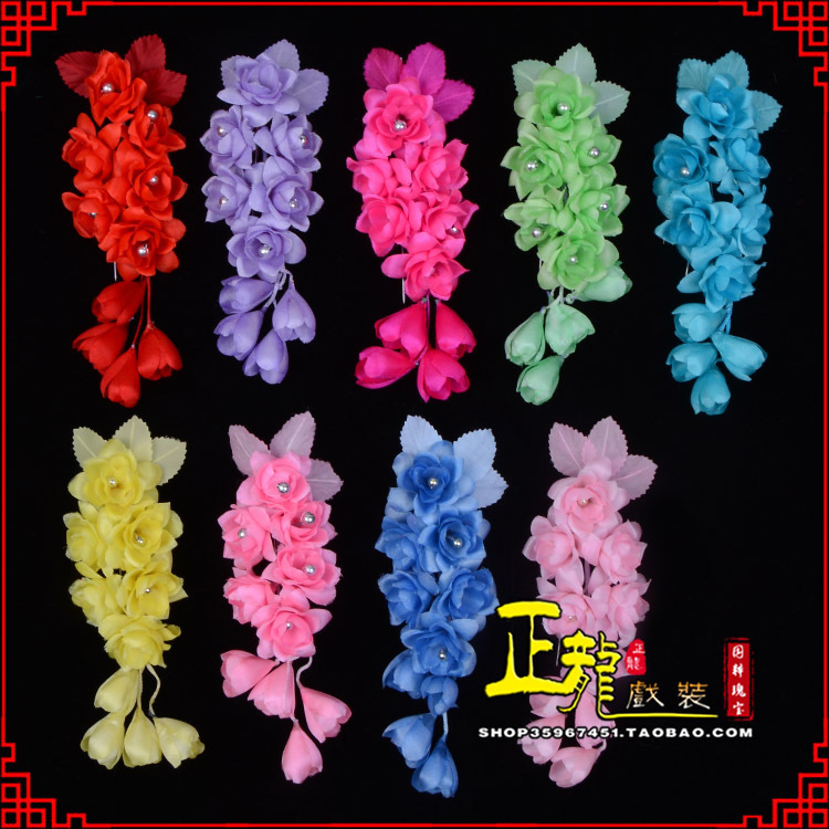 紫金鬓花头饰小花头花 真丝绢花