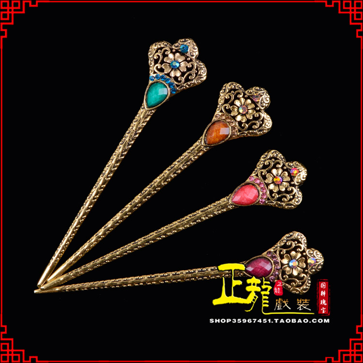 紫金头饰老旦青衣员外夫人簪子 老旦发簪