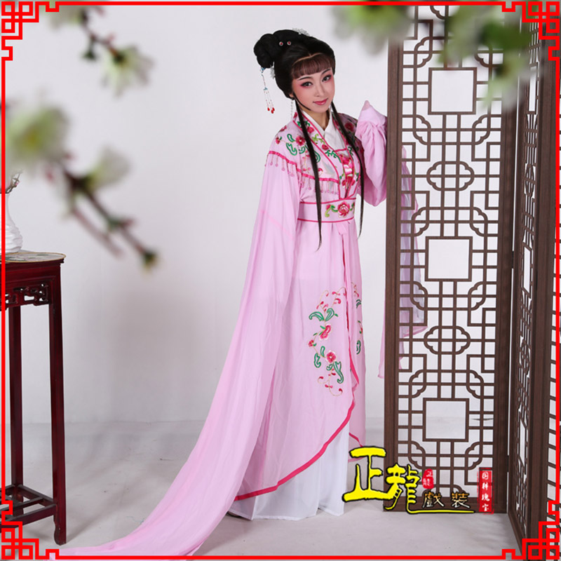 紫金花旦黄梅戏服古装戏服水袖戏剧假云肩长披